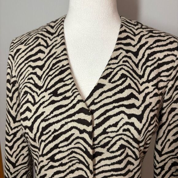 Doncaster Zebra animal print tailored fit jacket black white size 4 - Picture 2 of 11